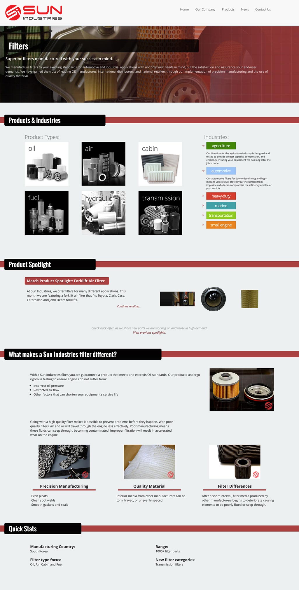 Filters Section